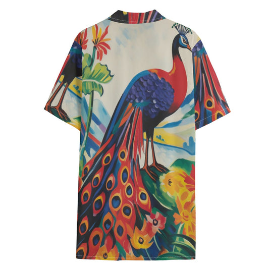 African Peacock Hawaiian Shirt – All-Over Print
