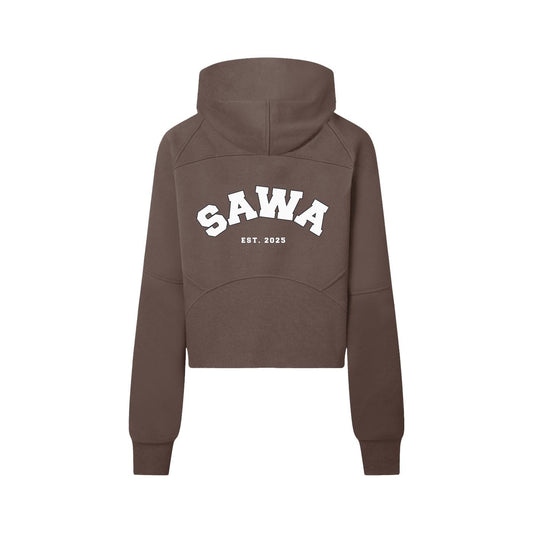 Sawa Cropped Half-Zip Hoodie — Women's Streetwear