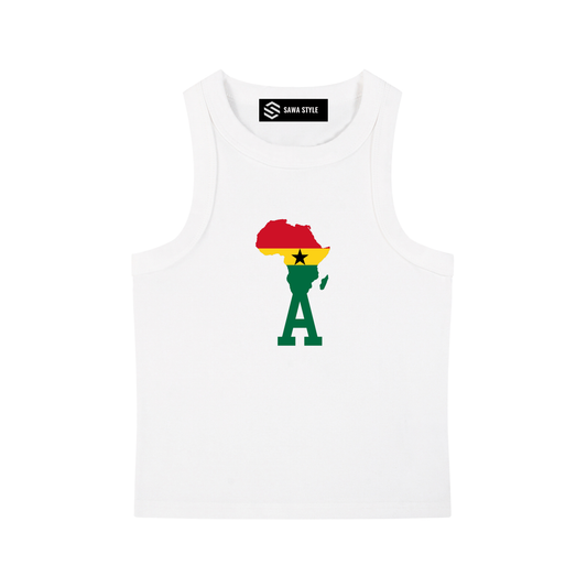 Ghana Women's Crop Tank Top - A for Africa Collection