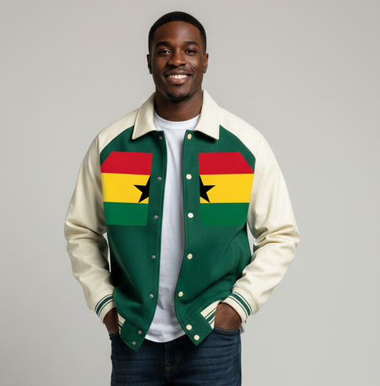 Customizable GHANA Baseball Jacket - Showcase Your Pride
