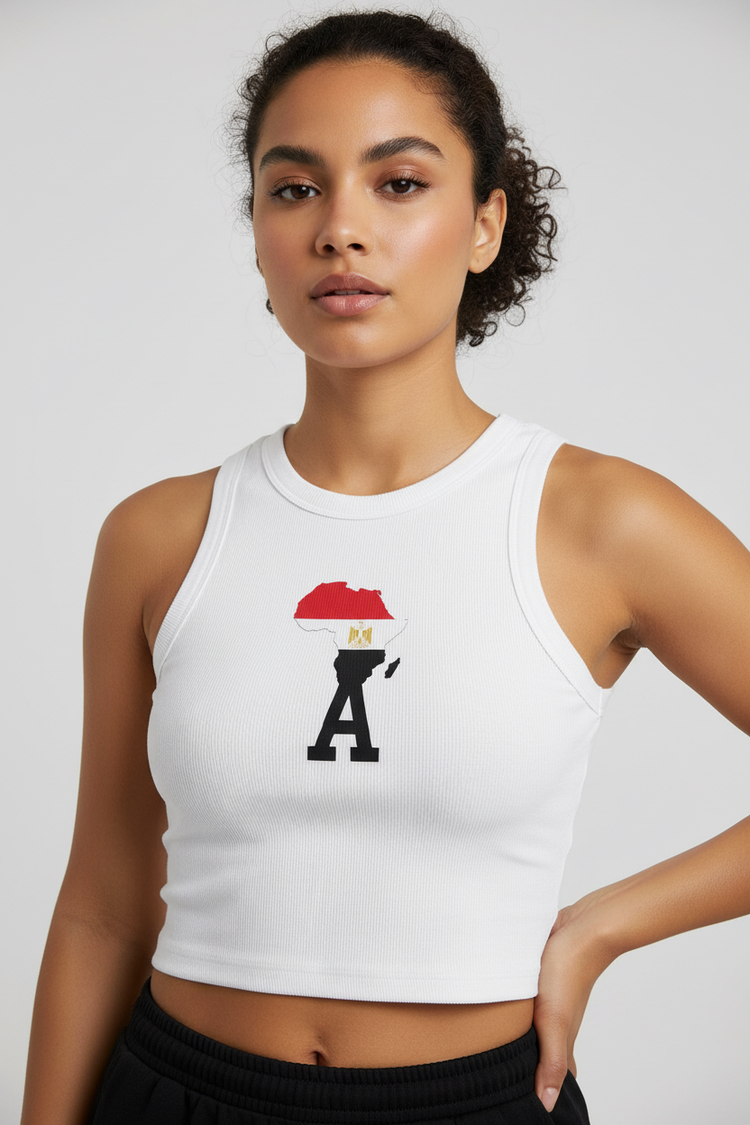 Egypt Women's Snow Washed Crop Tank Top Mockup