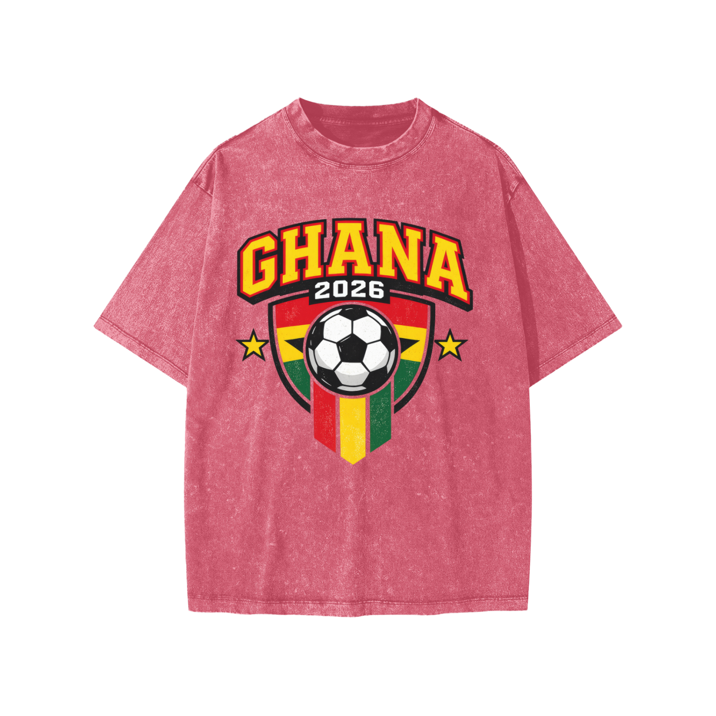Kids' Ghana World Cup 2026 supporter T-shirt by ODMPOD featuring Ghana team logo and vibrant design for young fans.