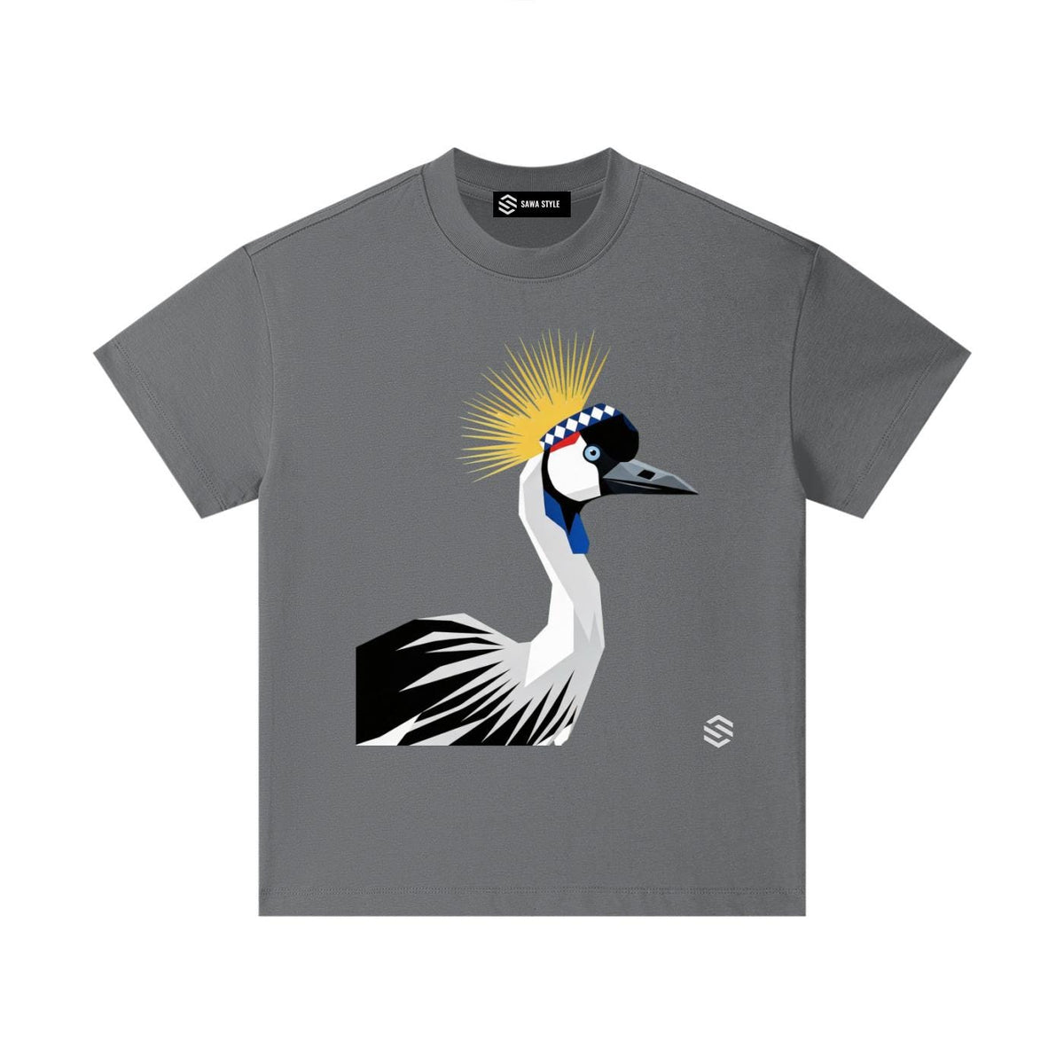 T-shirt Enfant Grue Royale d'Afrique | 100 % Coton Oiseau d'Afrique de l'Est | Inspiré du Rwanda et de l'Ouganda