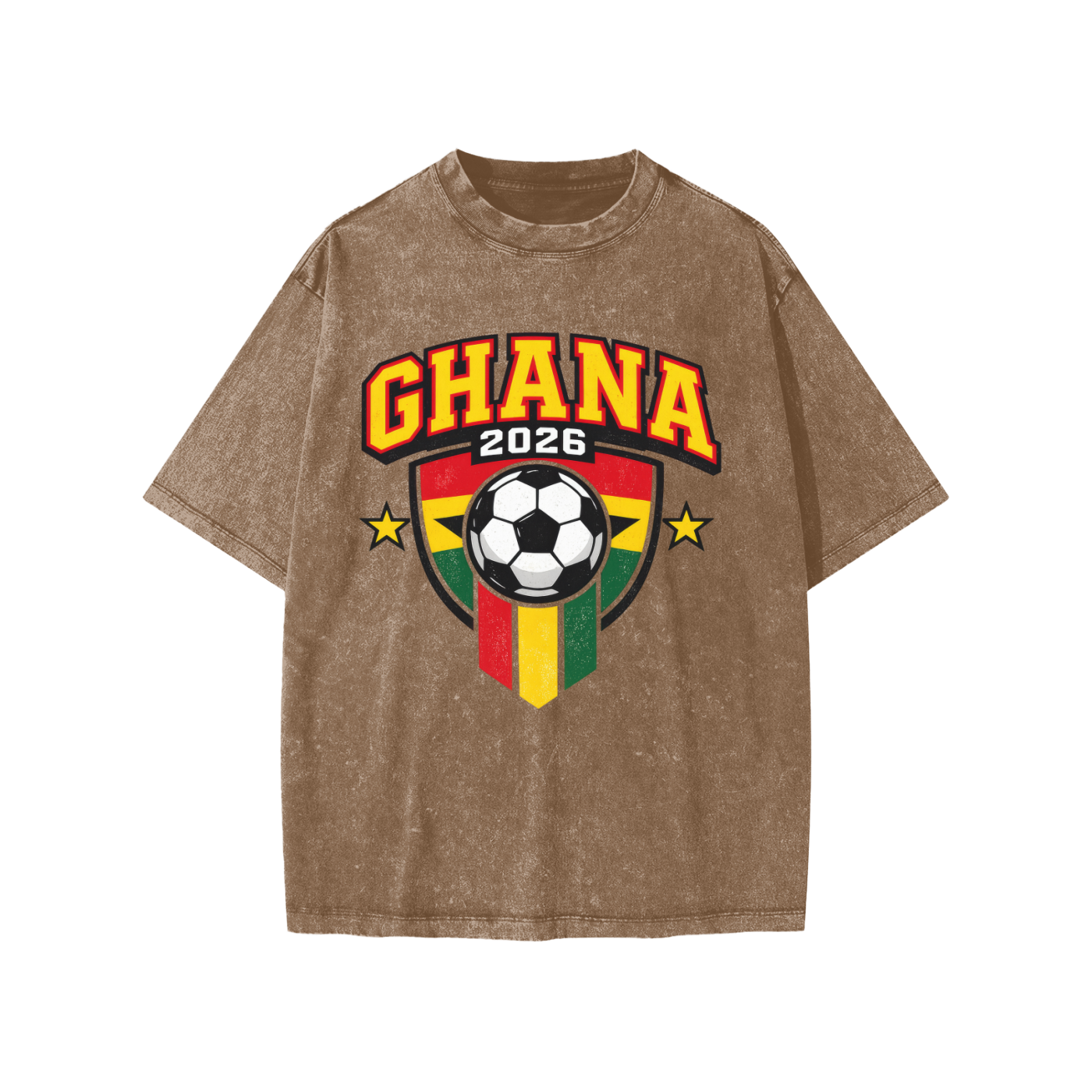 Ghana World Cup 2026 kids' supporter T-shirt by ODMPOD featuring vibrant Ghana flag and soccer design for young fans