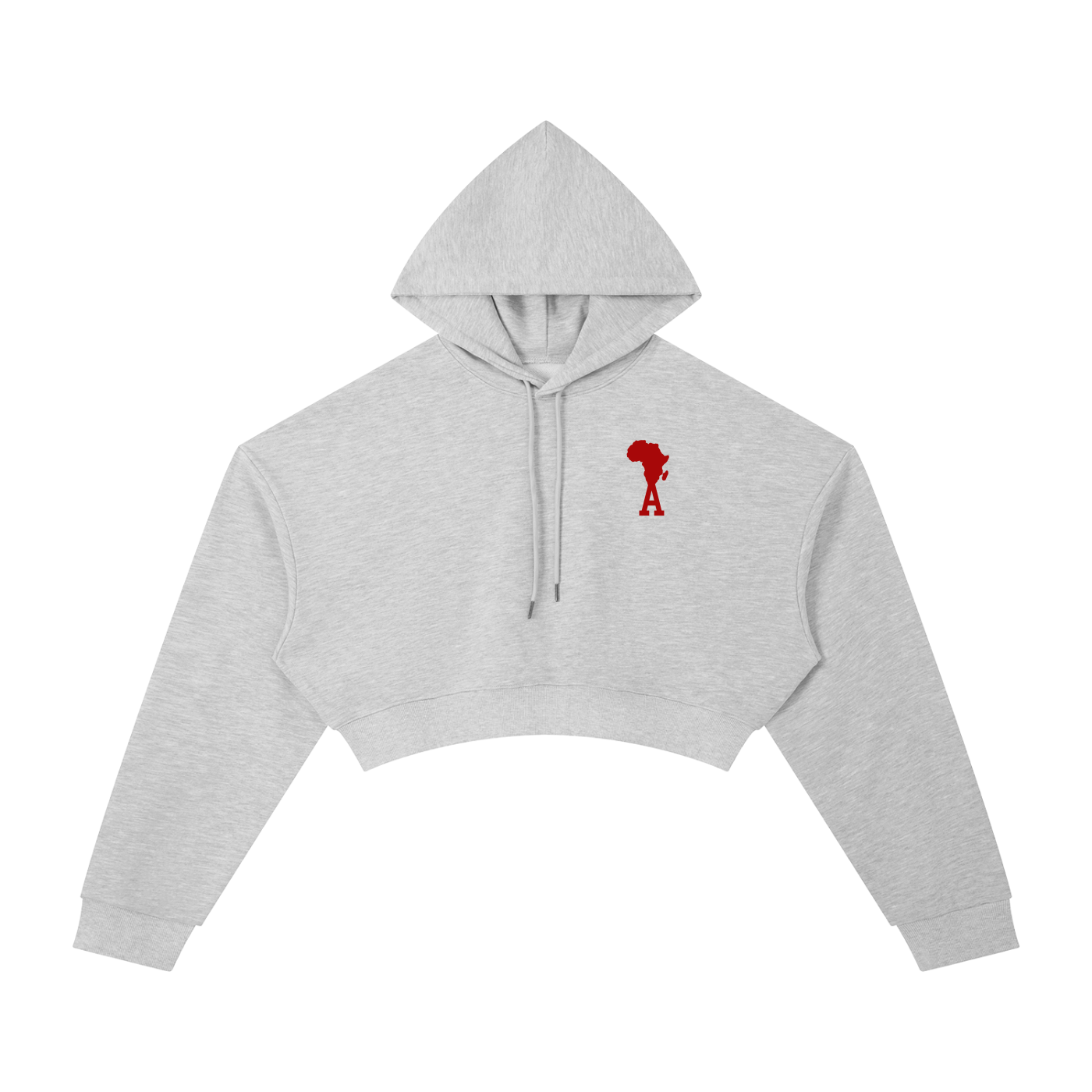 Women's Cropped Hoodie – Africa Red Heart Logo