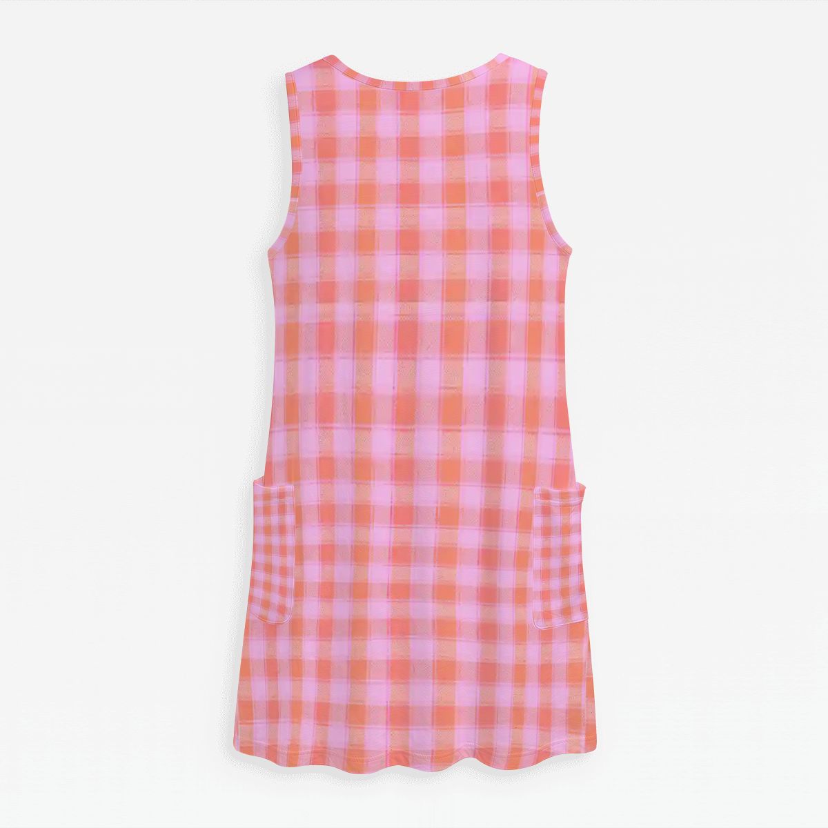 Women's Casual Sleeveless Sundress with Pockets – Soft Faux Cotton All-Over Print