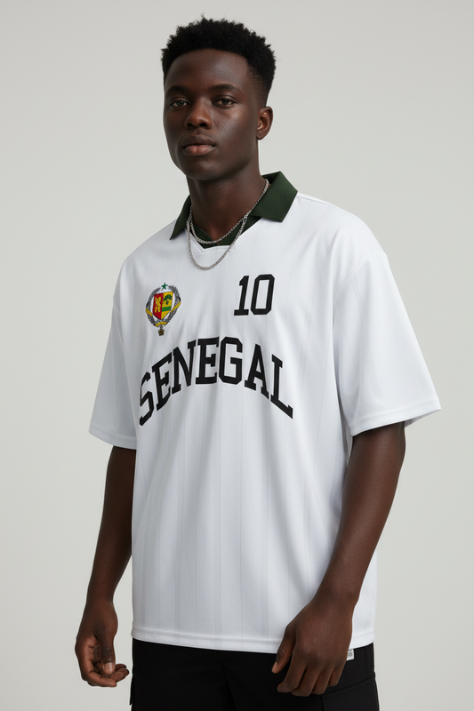 Senegal Soccer Jersey – World Cup 2026 Unisex Striped Boxy Fit