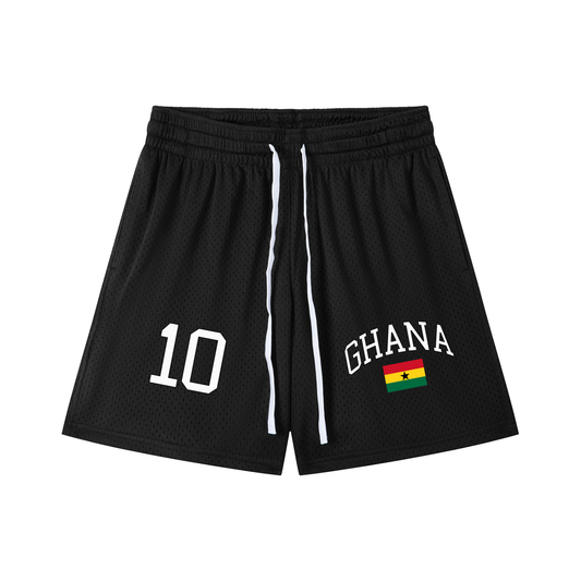 Ghana Flag Mesh Drawstring Shorts | World Cup 2026 Fan Apparel