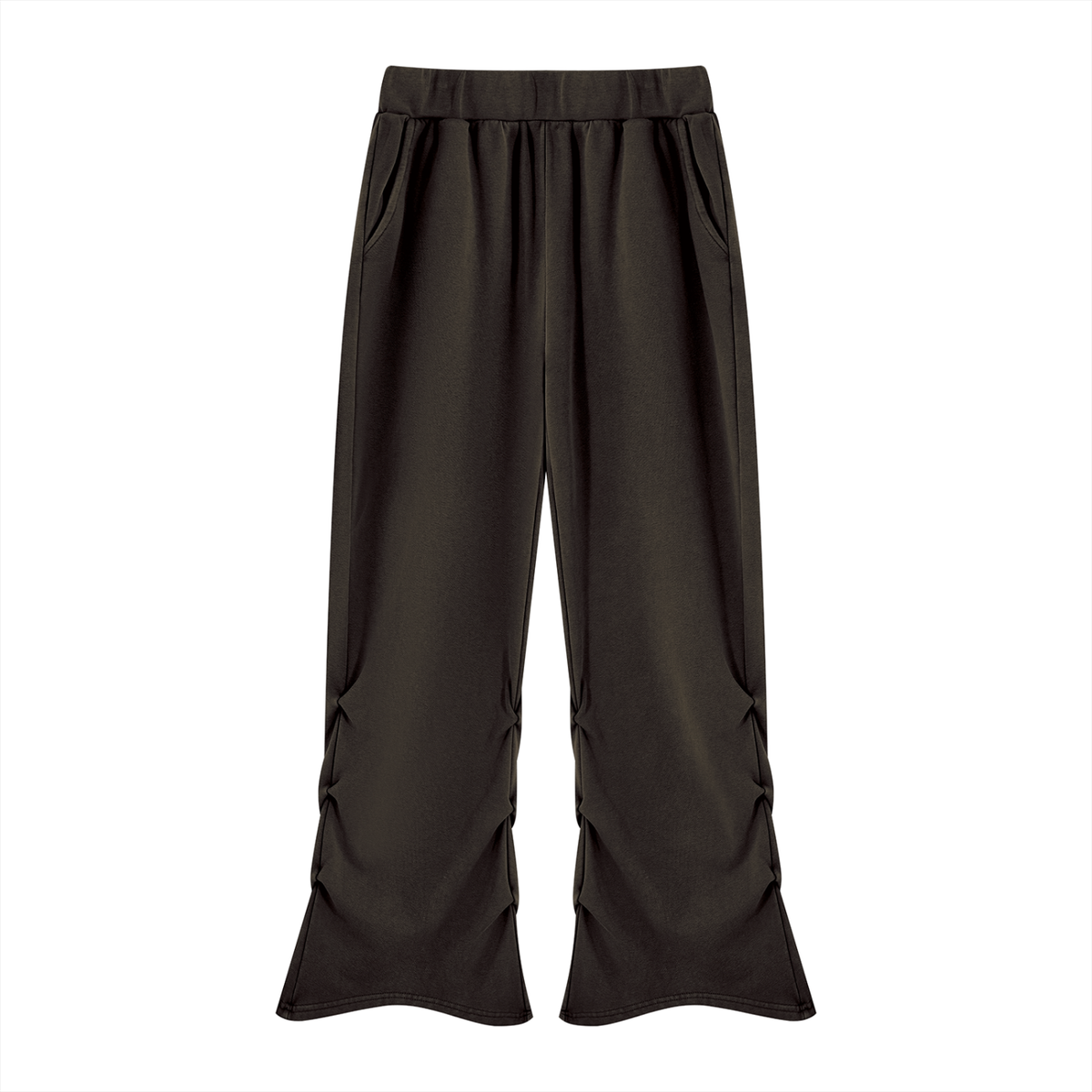 Women's Vintage Wash Ruched Wide-Leg Sweatpants