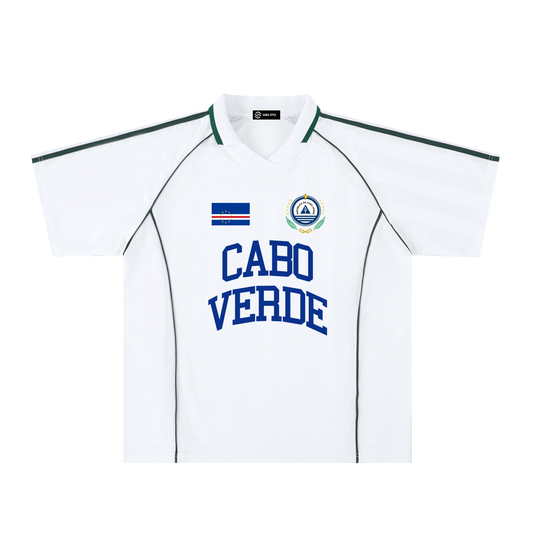 Unisex oversized sports stripe collared jersey by ODMPOD featuring bold horizontal stripes and a classic collar design.
