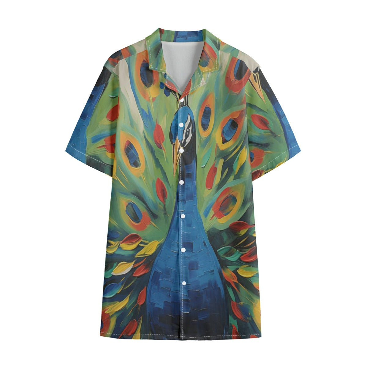African Peacock Hawaiian Shirt – All-Over Print