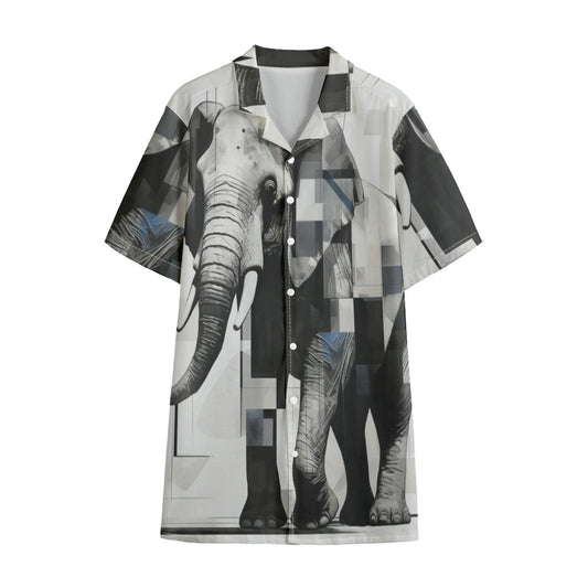 African Elephant Hawaiian Shirt – All-Over Print