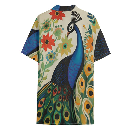 African Peacock Hawaiian Shirt – All-Over Print