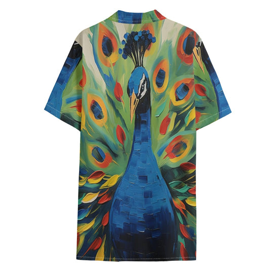 African Peacock Hawaiian Shirt – All-Over Print
