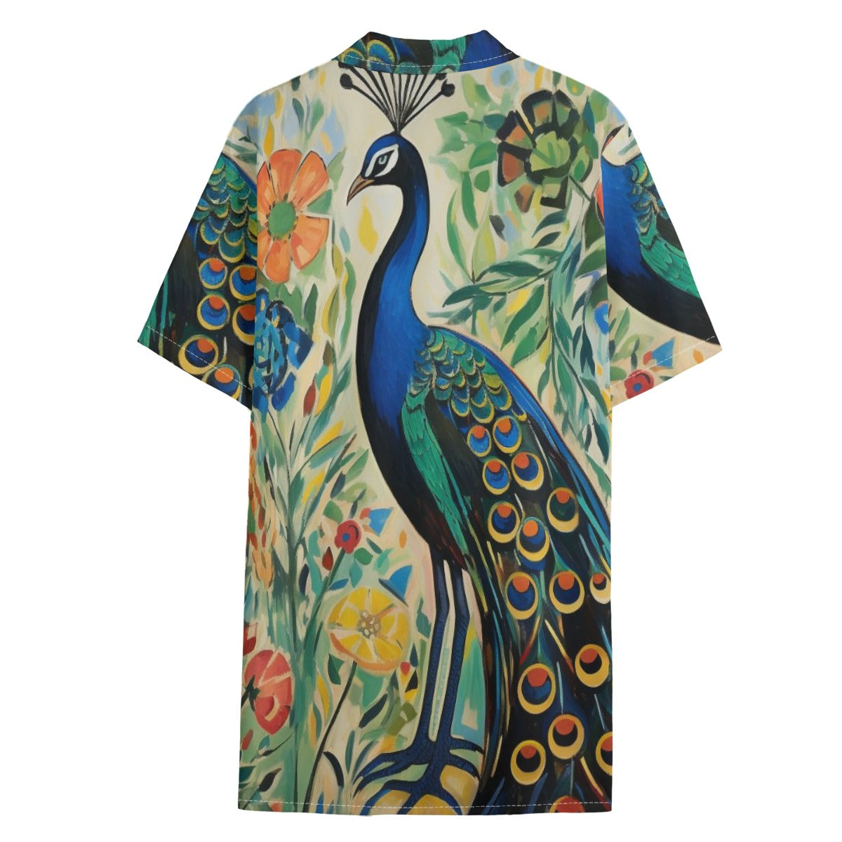 African Peacock Hawaiian Shirt – All-Over Print