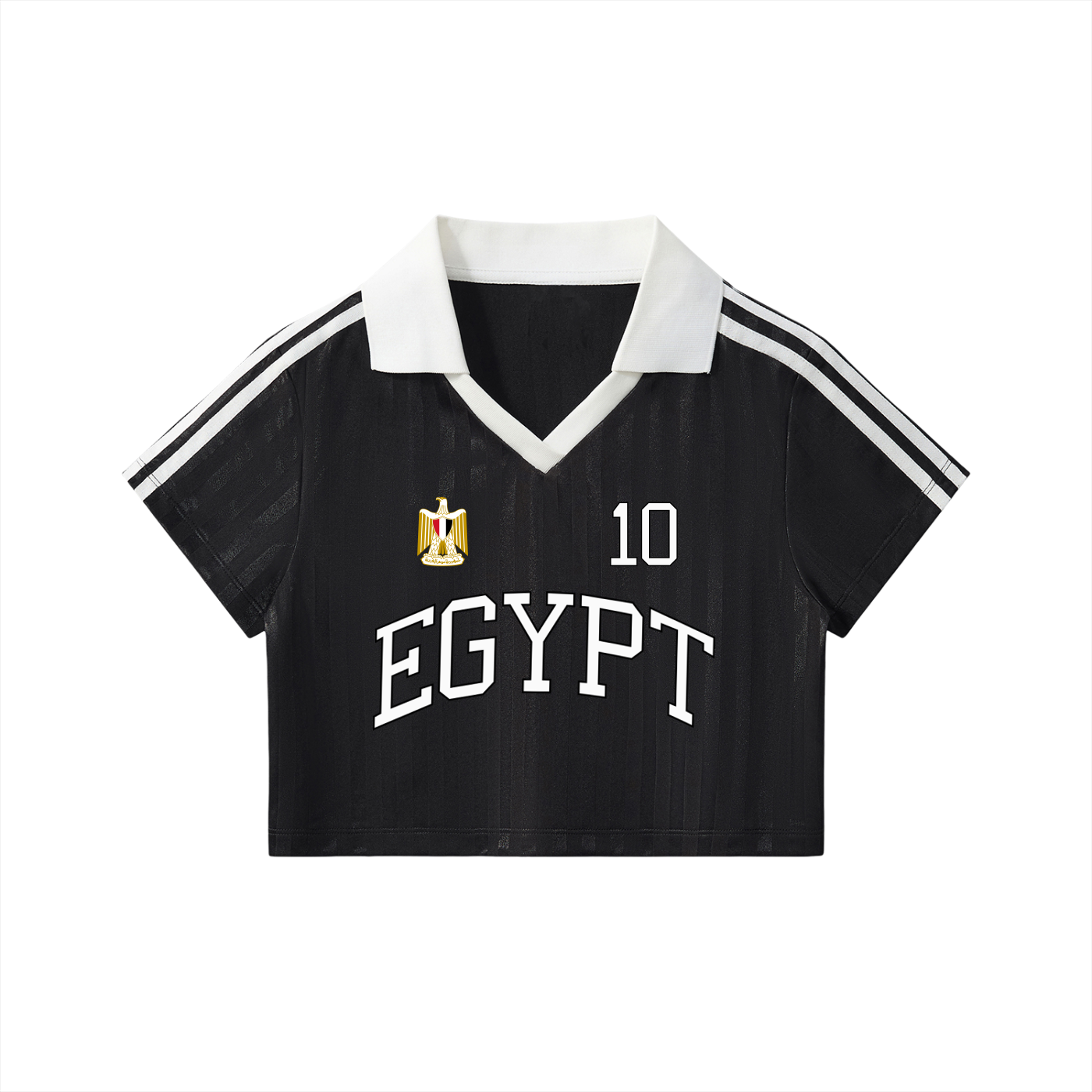 Egypt Soccer crop top for women, sporty jersey featuring Egypt team colors, ideal for World Cup 2026, by ODMPOD.