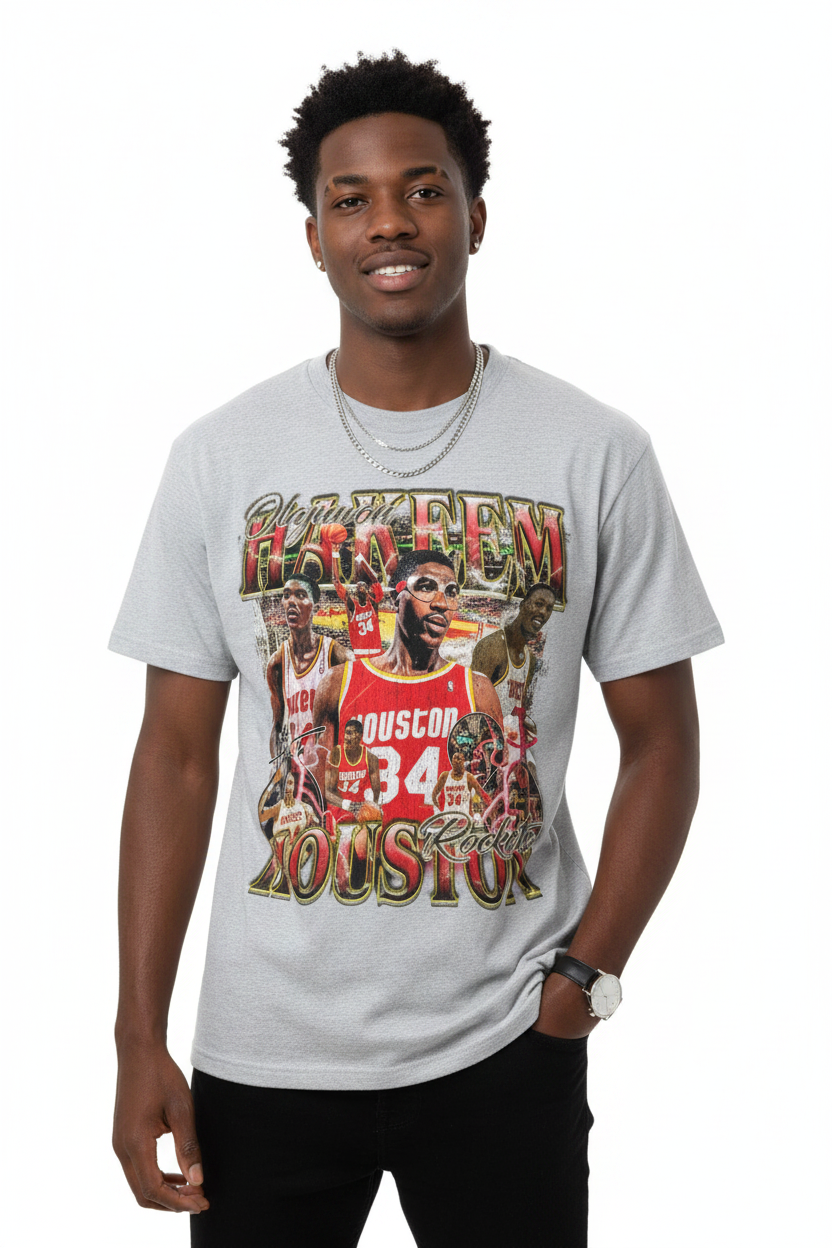 Hakeem Olajuwon Vintage Wash Distressed T-Shirt — Unisex