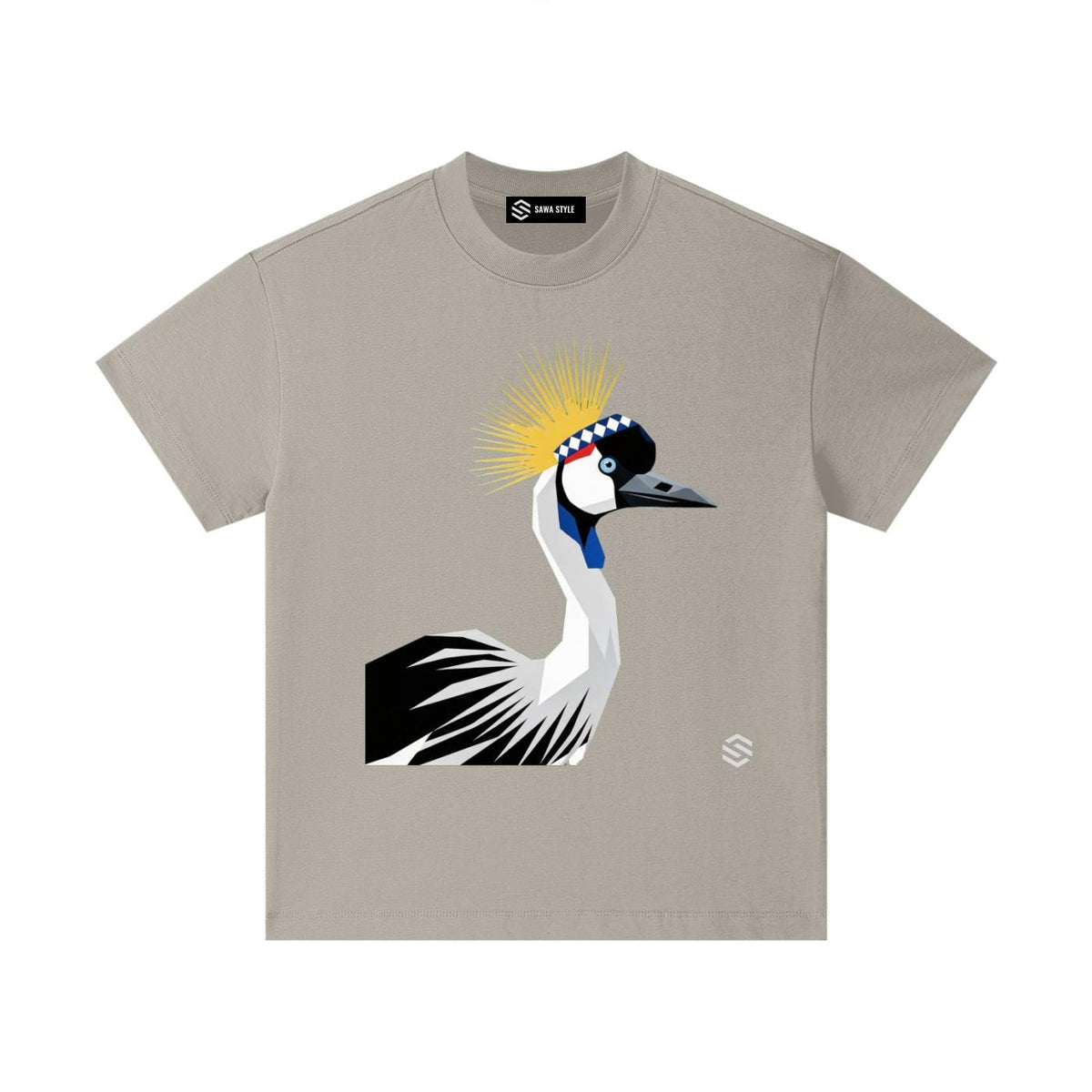 T-shirt Enfant Grue Royale d'Afrique | 100 % Coton Oiseau d'Afrique de l'Est | Inspiré du Rwanda et de l'Ouganda