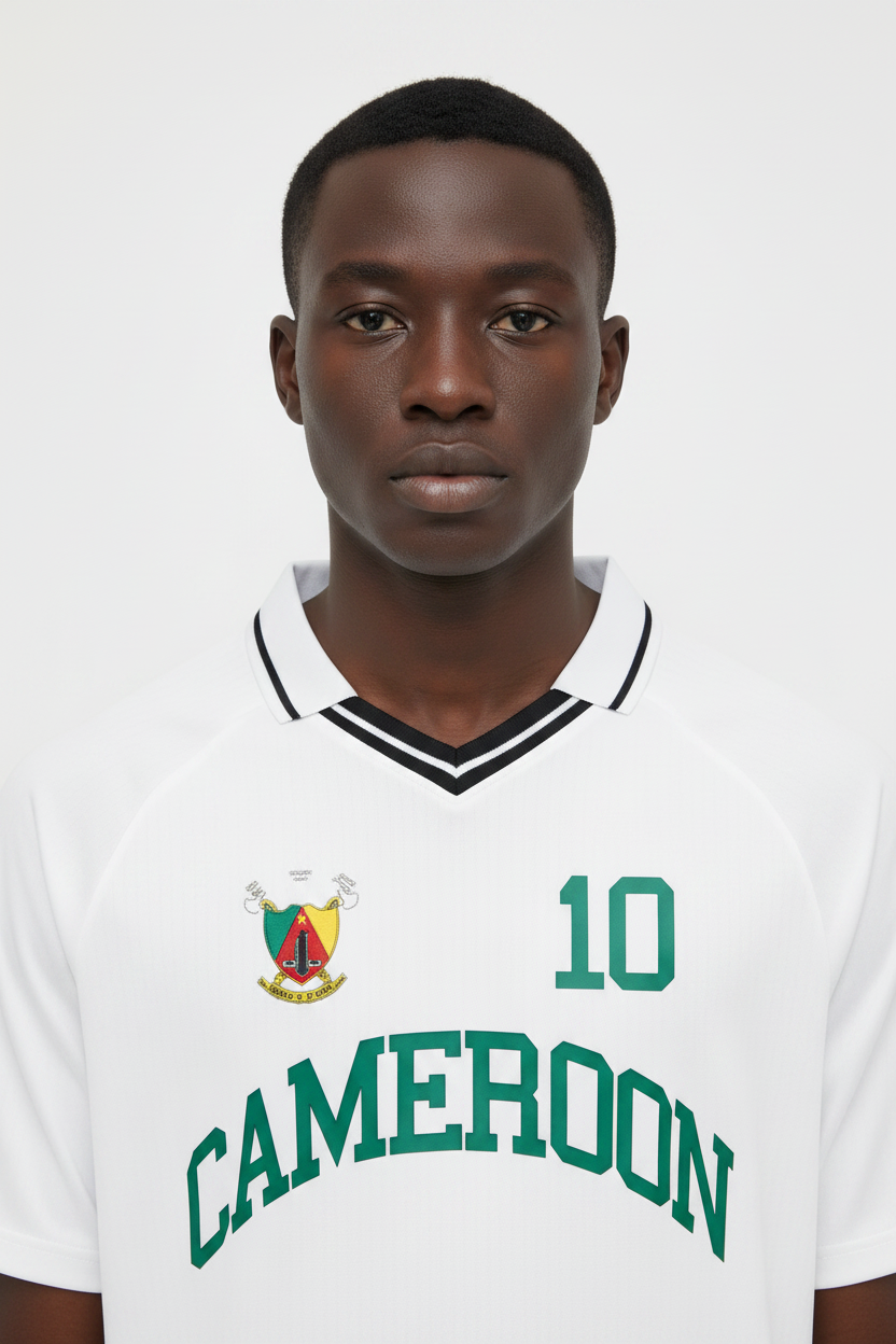 Cameroon Sports Oversized Striped V-Neck Jersey