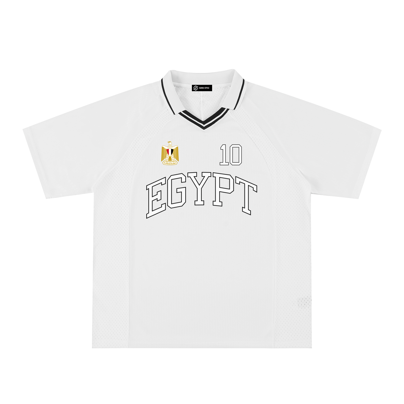 Egypt football T-shirt by ODMPOD featuring personalized soccer design for World Cup 2026, with Egypt flag and team logo.