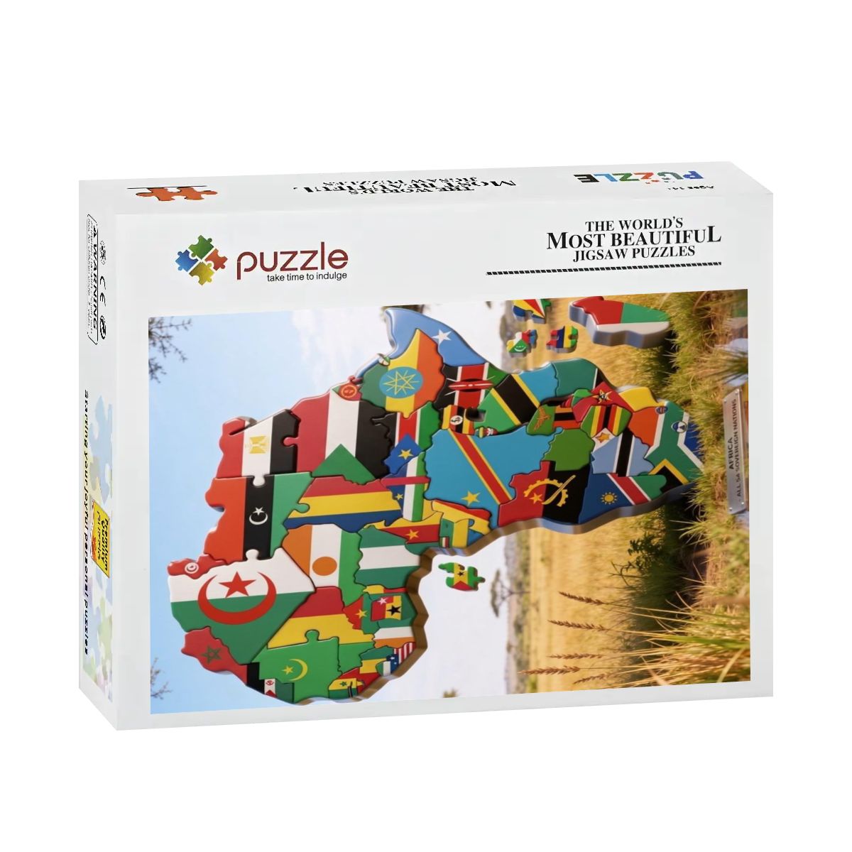 Africa 54 Countries Wooden Jigsaw Puzzle – 500 Piece Basswood Puzzle (Vertical).