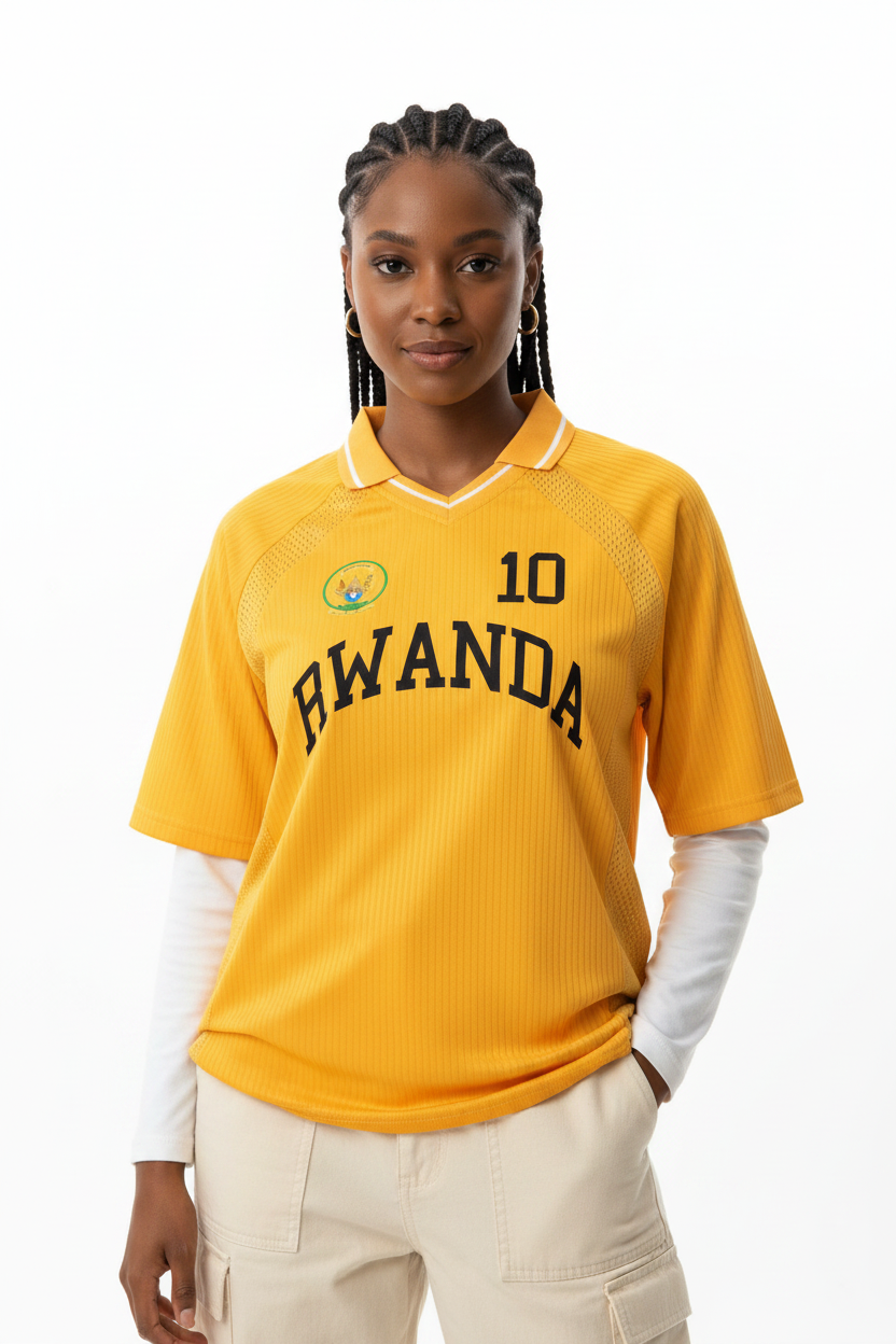 Rwanda Sports Jersey — Coat of Arms Fan Football Shirt