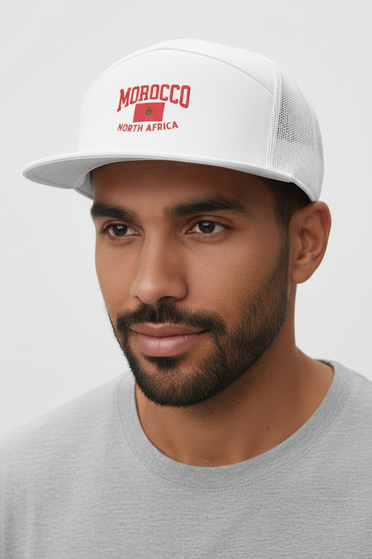 Morocco Flag Embroidered Trucker Hat