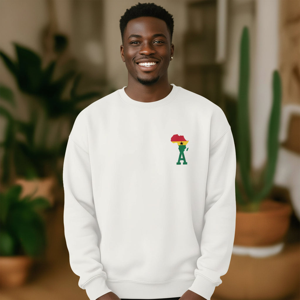 Ghana flag embroidery Independent Mid Weight Sweatshirt 