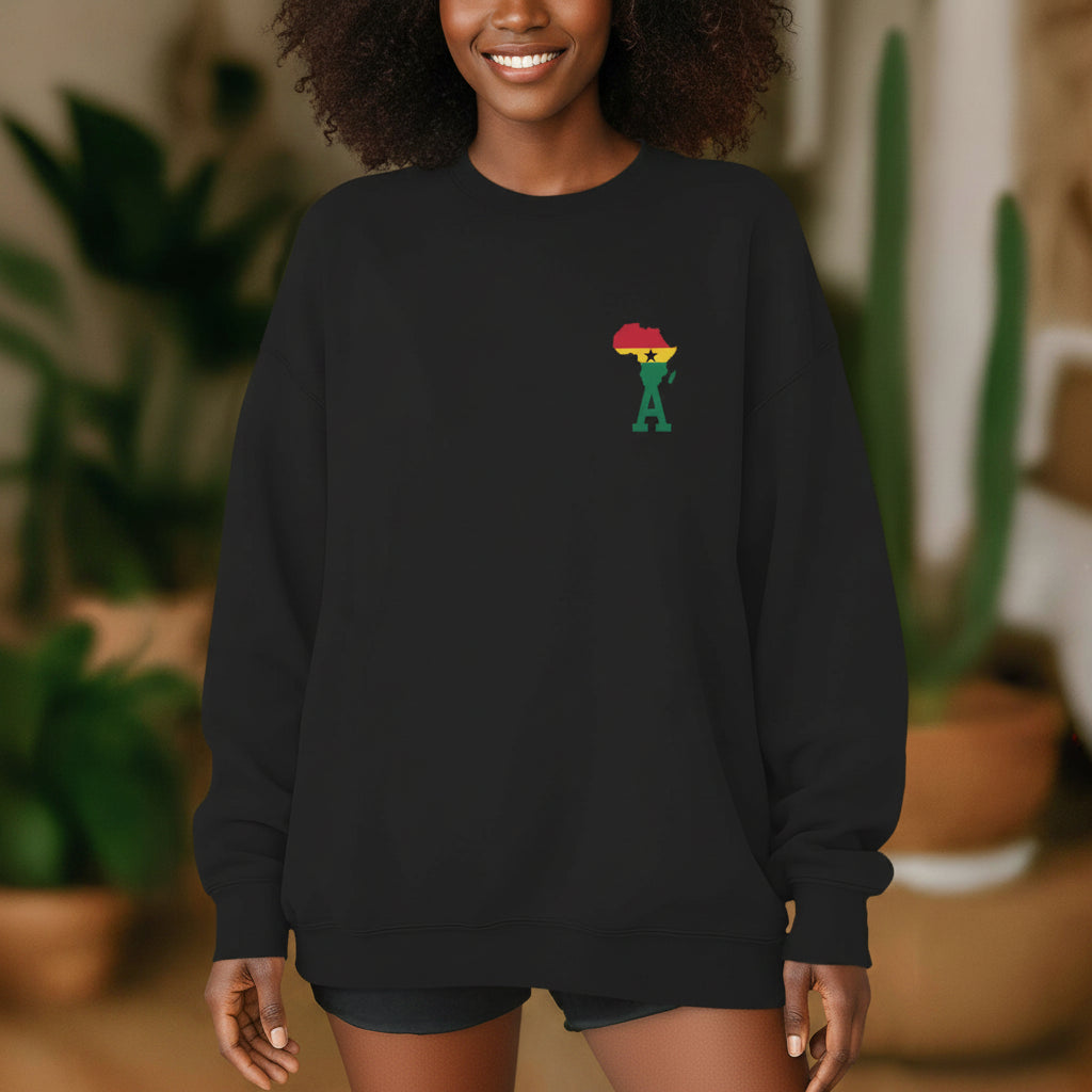 Ghana flag embroidery Independent Mid Weight Sweatshirt 
