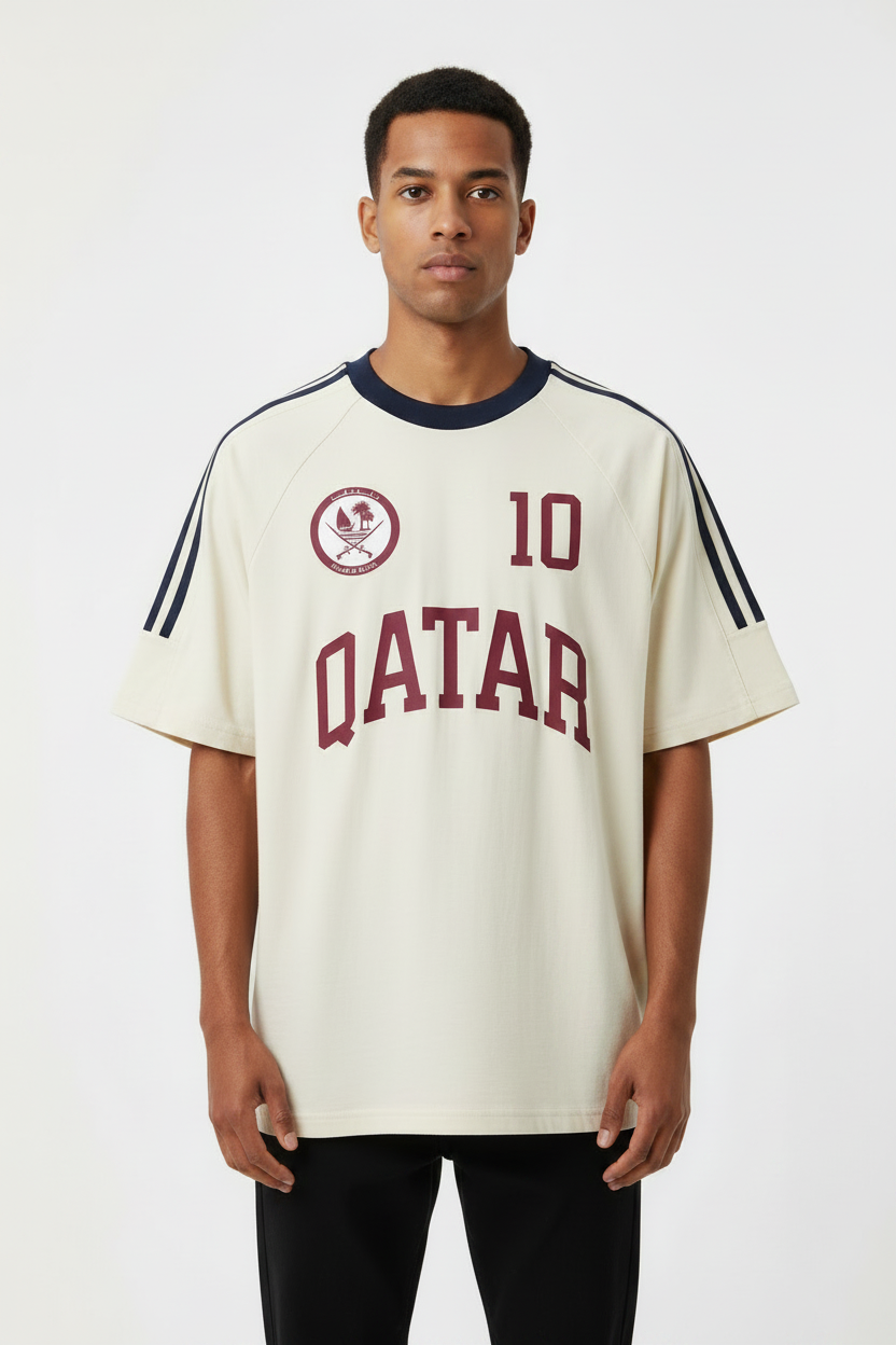 Qatar Fan Cotton Crewneck T-Shirt | World Cup 2026