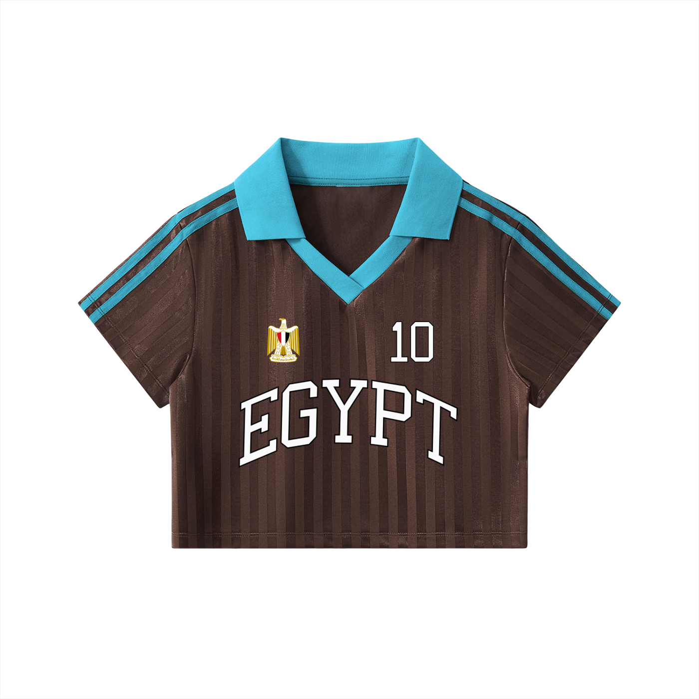 Egypt Soccer Crop Top for women by ODMPOD, sporty jersey with Egypt national team design, ideal for World Cup 2026 fans.