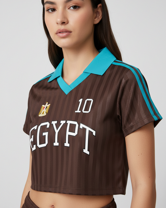 Egypt Soccer Crop Top - Women's Sporty Jersey for World Cup 2026