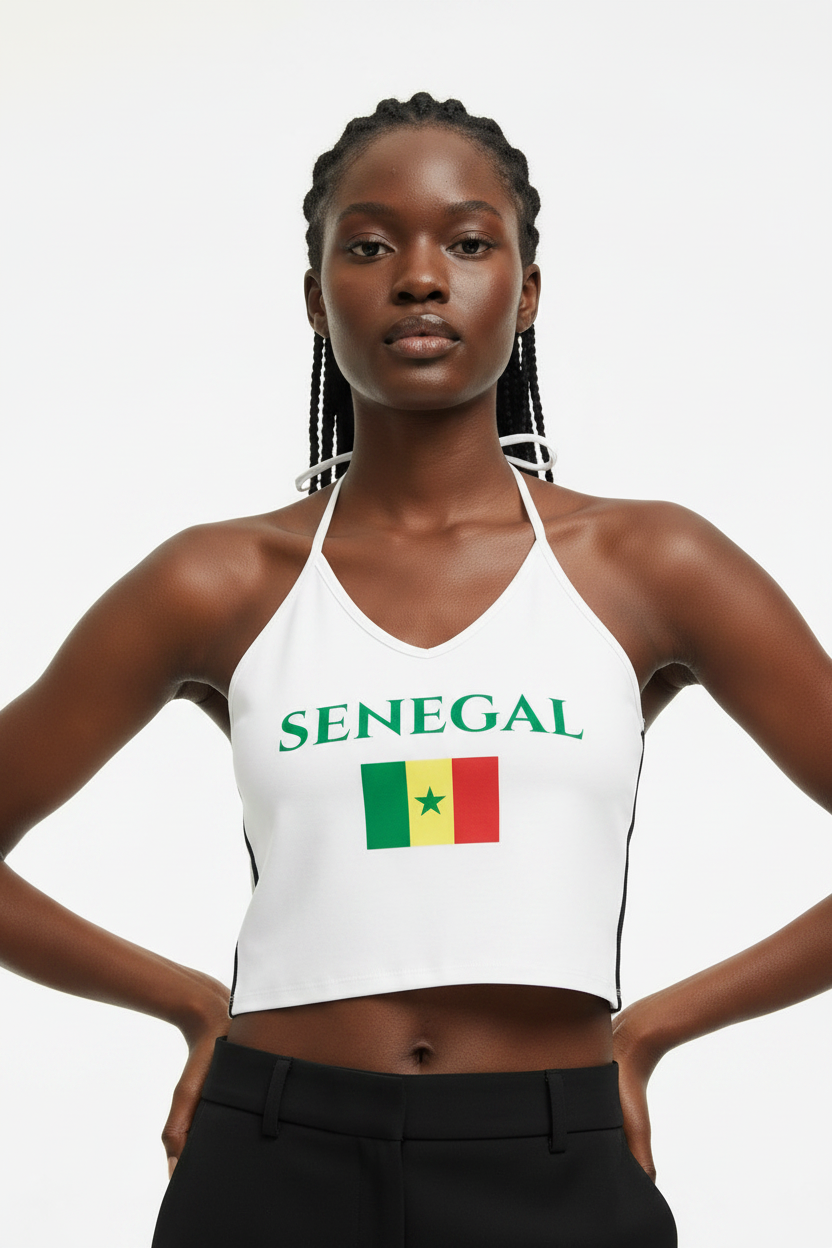 Senegal Flag Crop Tank Top