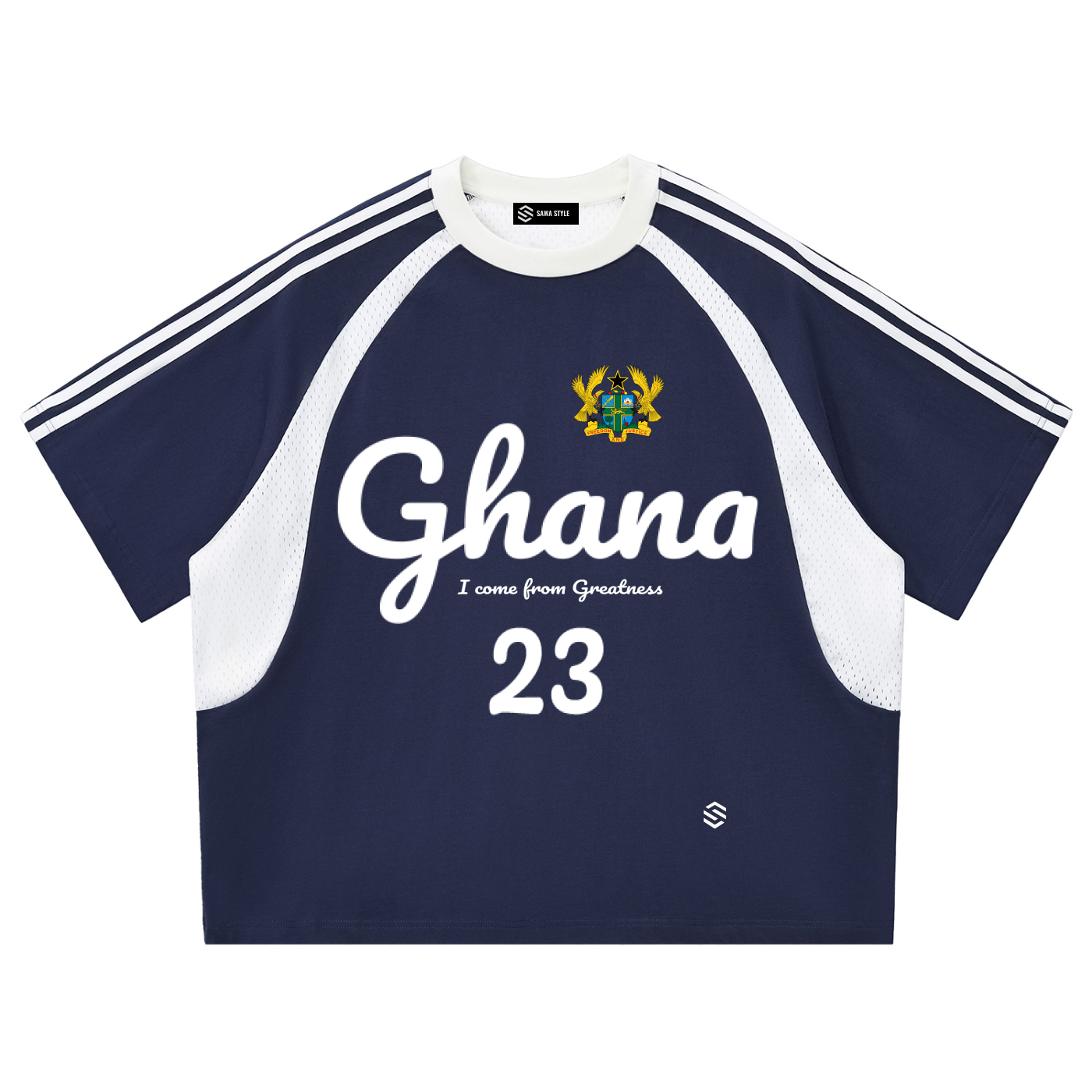 Ghana Coat of Arms T-Shirt — Personalized Number | Black Stars Fan Gear
