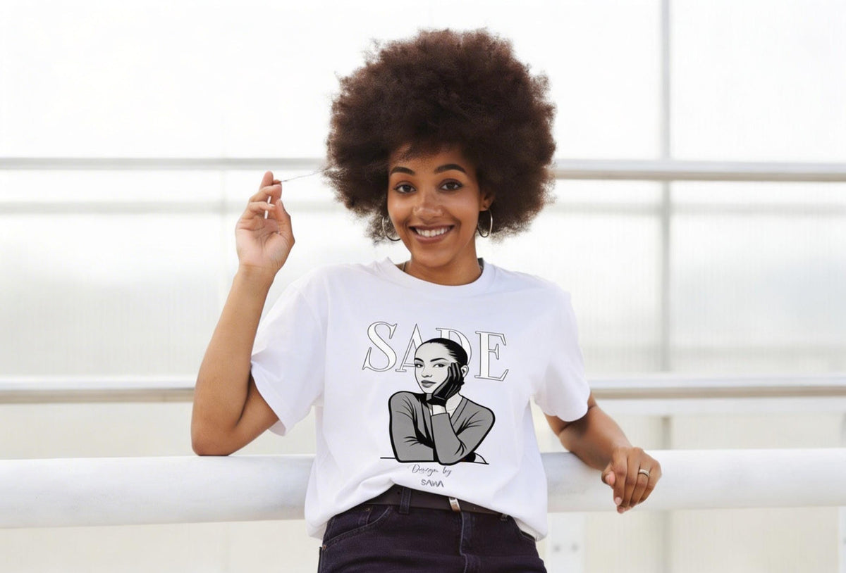 Sade Adu Black and White Cotton T-Shirt