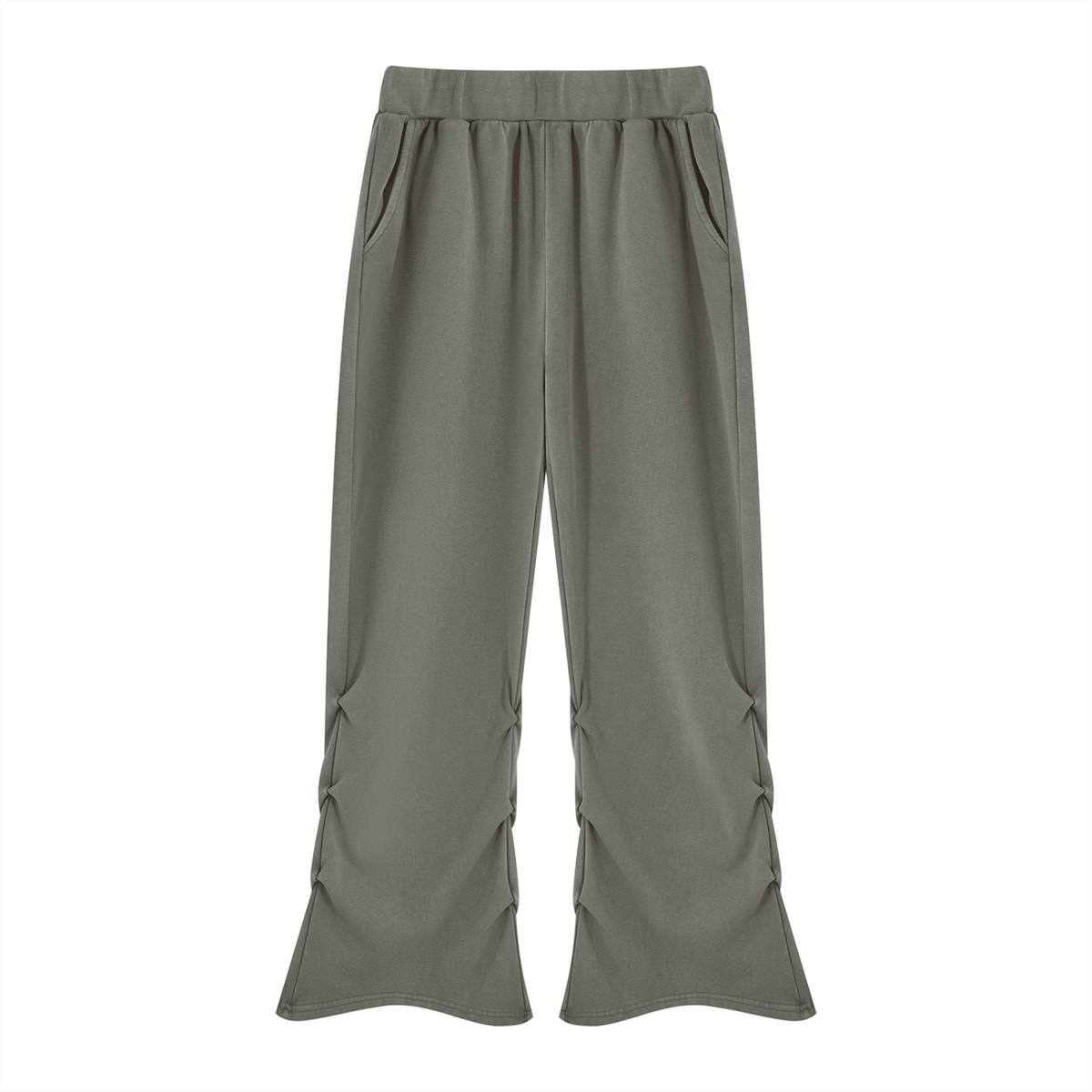 Women's Vintage Wash Ruched Wide-Leg Sweatpants