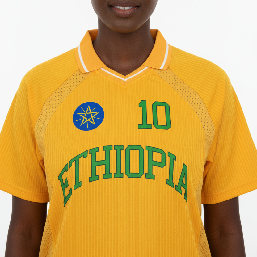 Ethiopia Sports Striped V-Neck Jersey for Ultimate Performance
