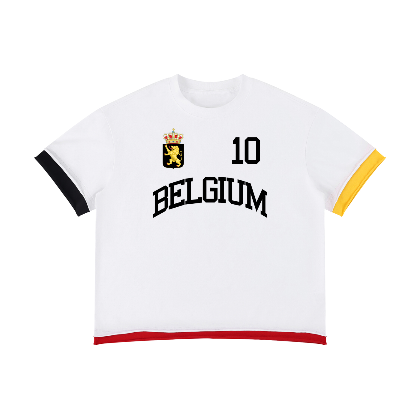 Belgium Flag Unisex Boxy Color Block T-Shirt | World Cup 2026