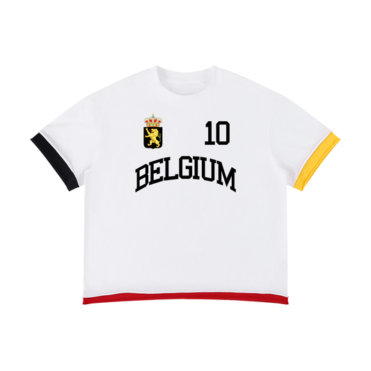 Belgium Flag Unisex Boxy Color Block T-Shirt | World Cup 2026