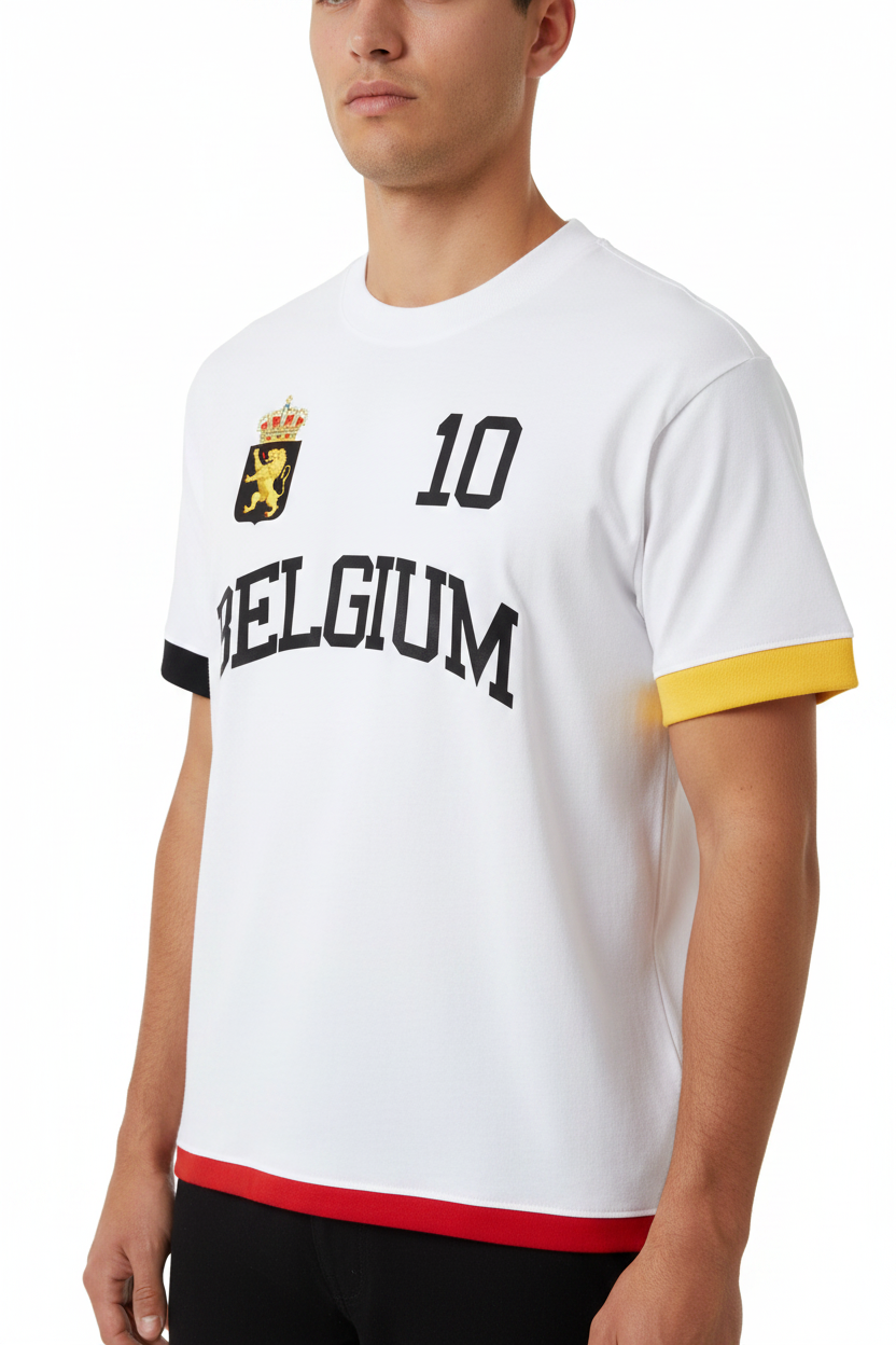 Belgium Flag Unisex Boxy Color Block T-Shirt | World Cup 2026