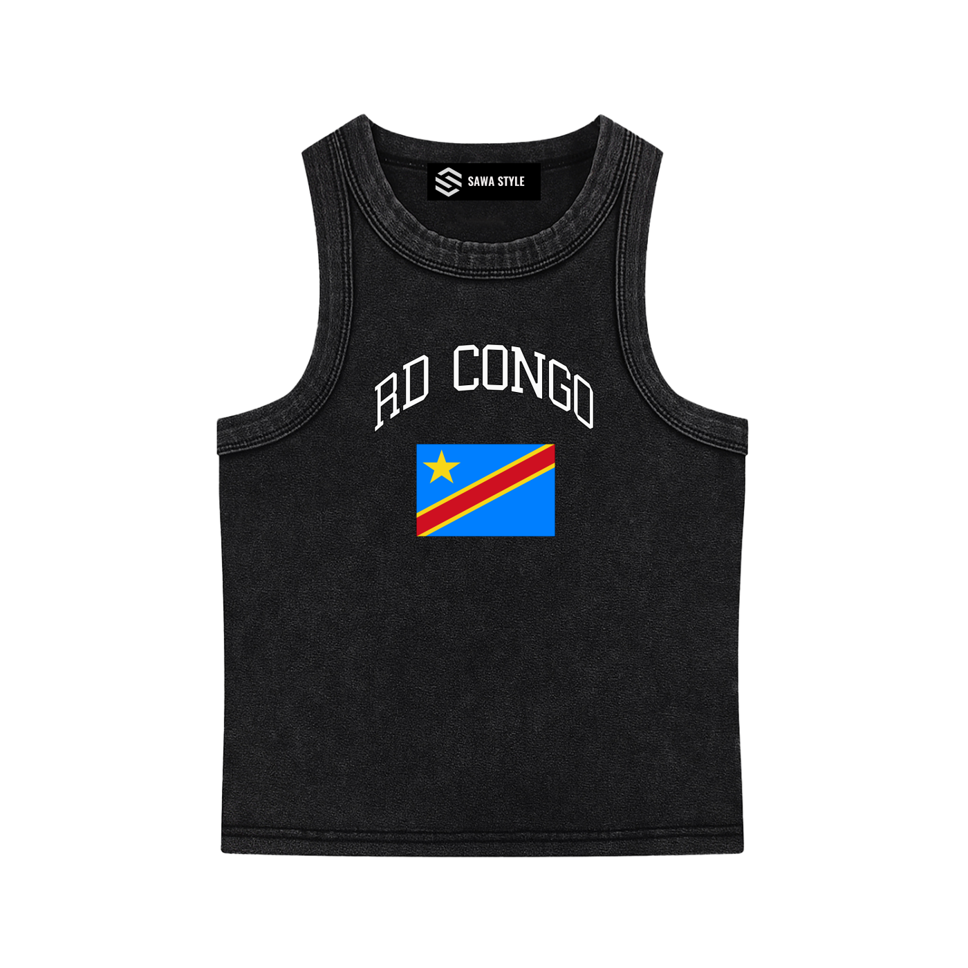 Congo RD Snow-Washed Crop Tank