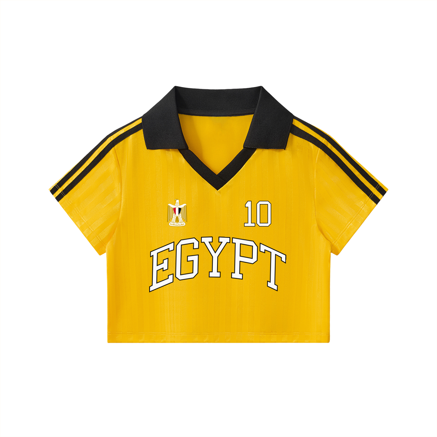 Egypt soccer crop top for women by ODMPOD, sporty jersey featuring Egypt national team colors and design for World Cup 2026.