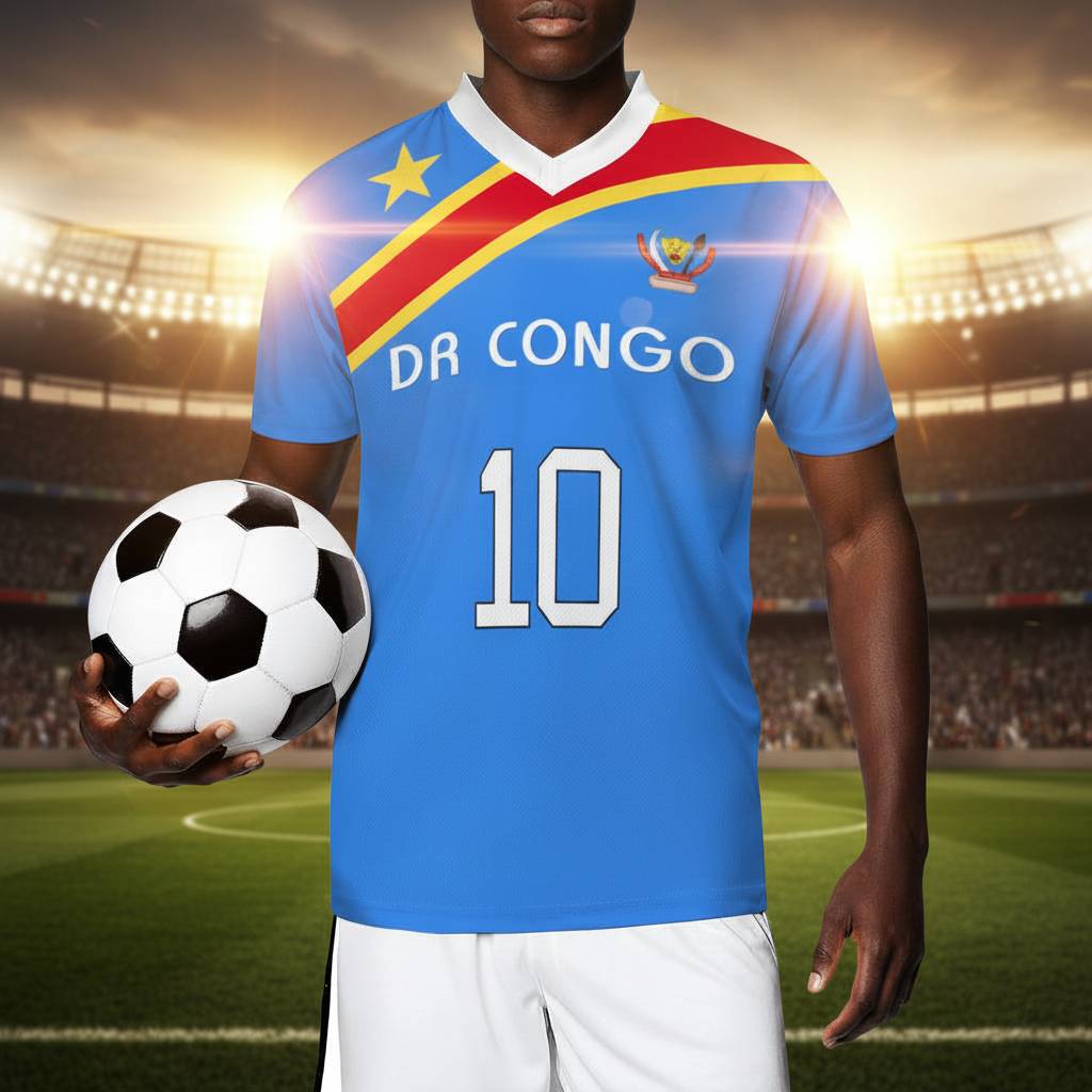 DR Congo Football Jersey – Premium Mesh Soccer Kit