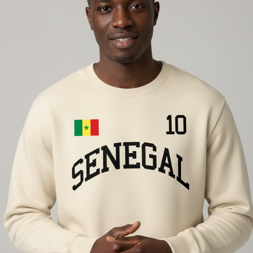Senegal Classic Drop-Shoulder Sweatshirt – Unisex 100% Cotton