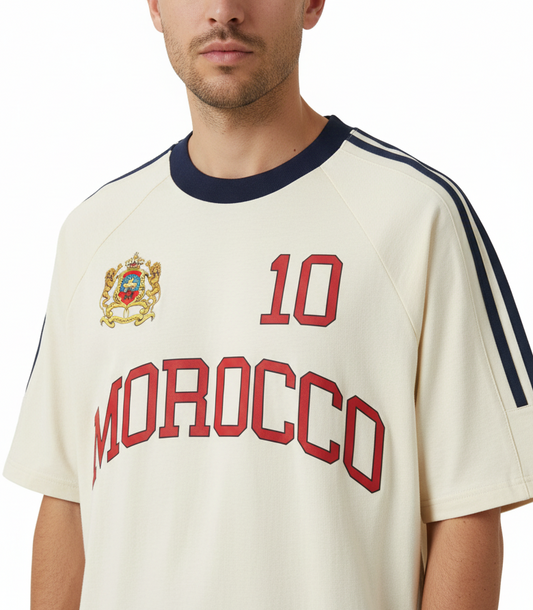 Morocco Maroc Sports Crewneck Cotton T-Shirt