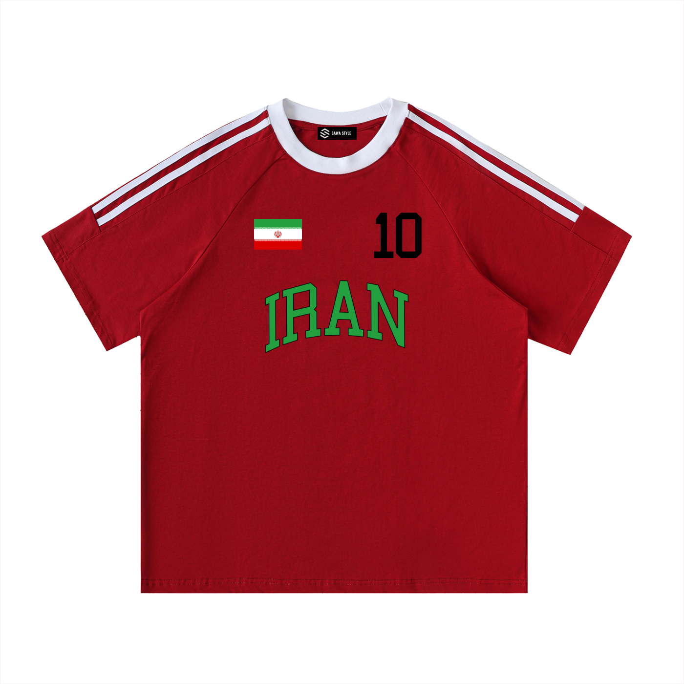 Unisex cotton crewneck T-shirt from Iran Sports by ODMPOD, featuring a comfortable fit and simple design in the image.