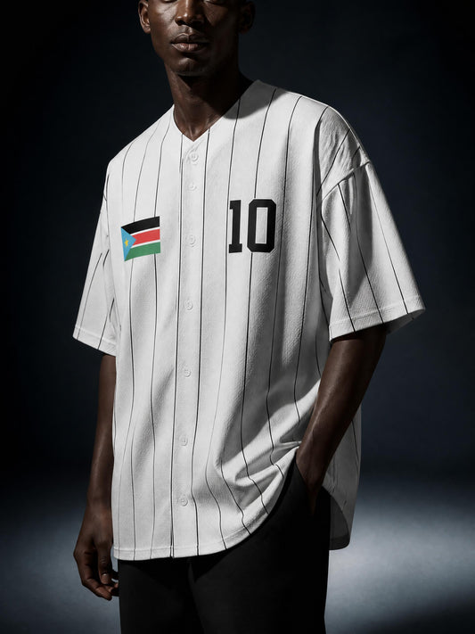 South Sudan Pinstripe Baseball Jersey