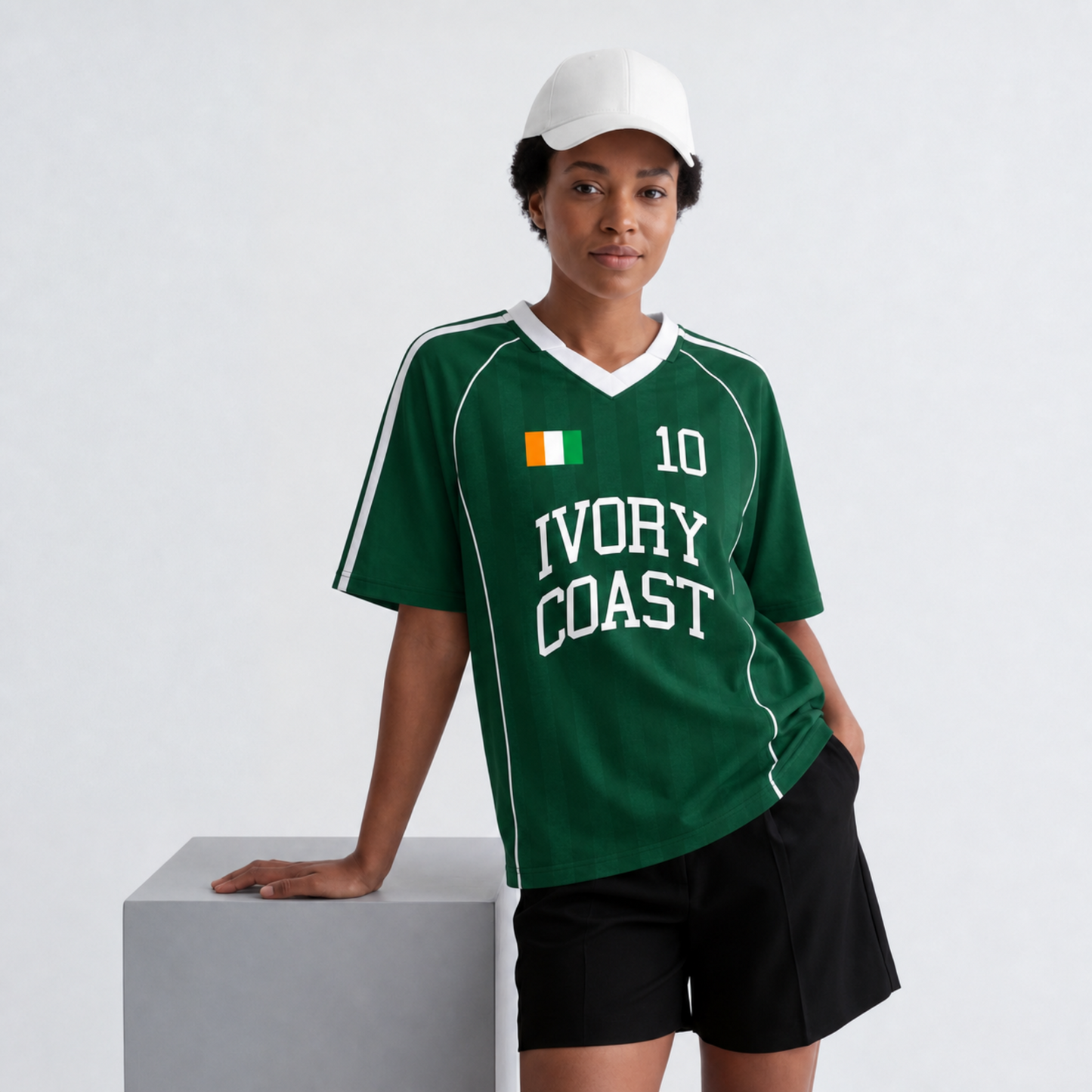 Ivory Coast Soccer Jersey, Cote d'Ivoire Striped Collared Football Shirt, Unisex Fan Gear