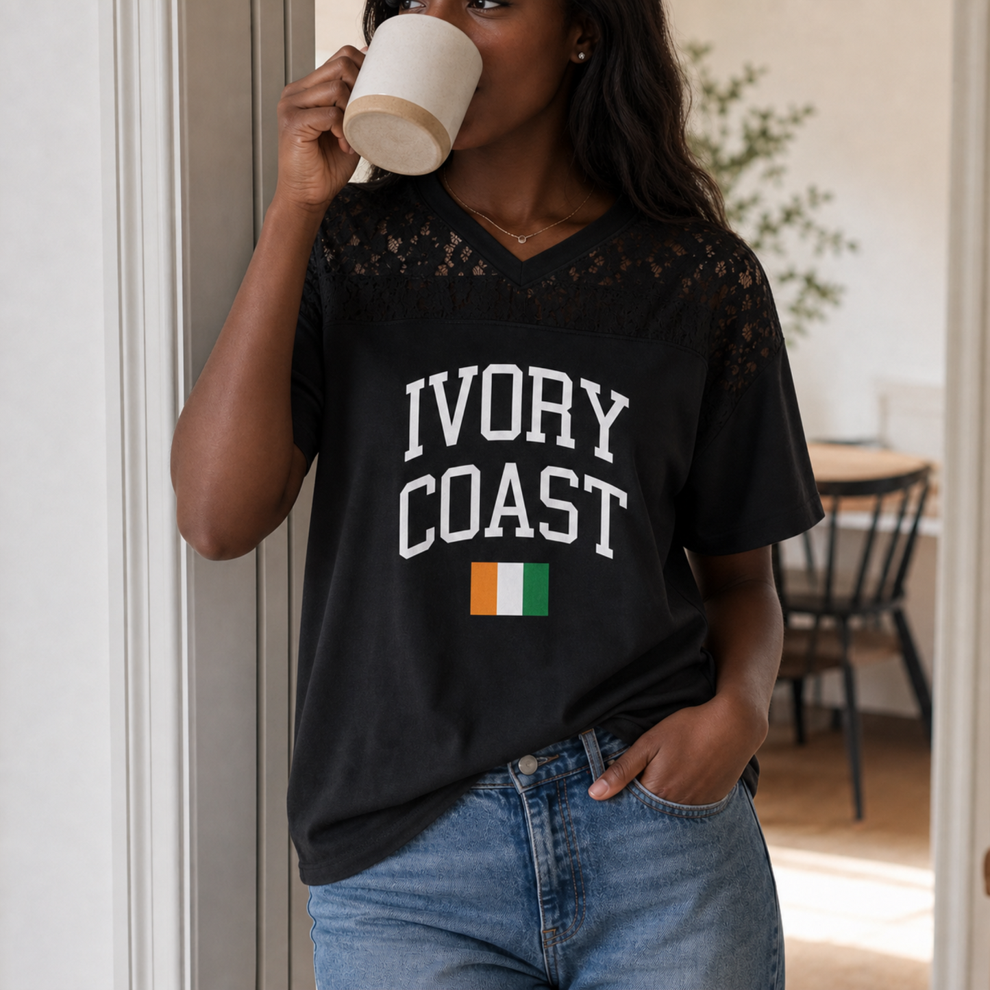 Ivory Coast Soccer Jersey, Cote d'Ivoire Striped Collared Football Shirt, Unisex Fan Gear