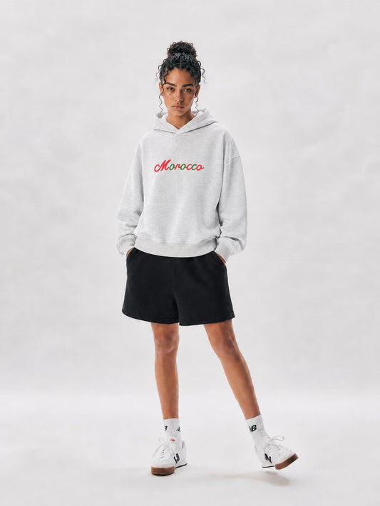 Morocco Embroidered Fleeced Boxy Hoodie
